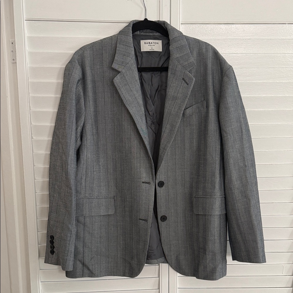Babaton Gray Pinstripe oversized Blazer size 2 or medium / large